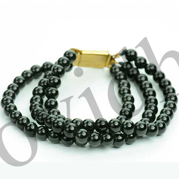 Classic Black Agate Bracelet: Cufflinks Depot