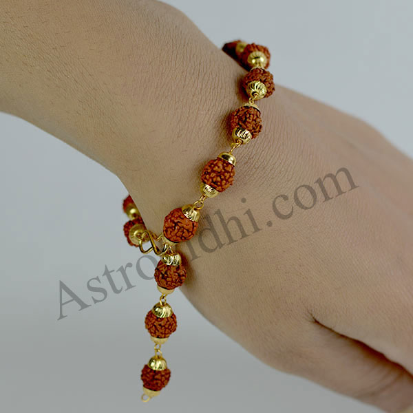 Rudraksha Bracelet Golden Cap Original rudraksha beads/stylish rudraksh  Bracelet | eBay