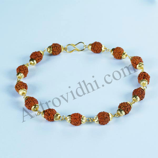 Buy Gold Plated Rudraksha Bracelet for Mental Peace & Serenity