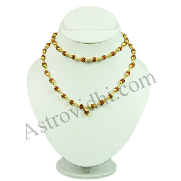 gold plated rudraksha mala